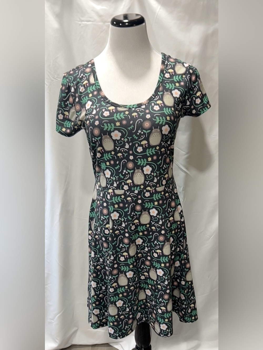 Her Universe Studio Ghibli My Neighbor Totoro Double Bow Back Skater Dress Sz M